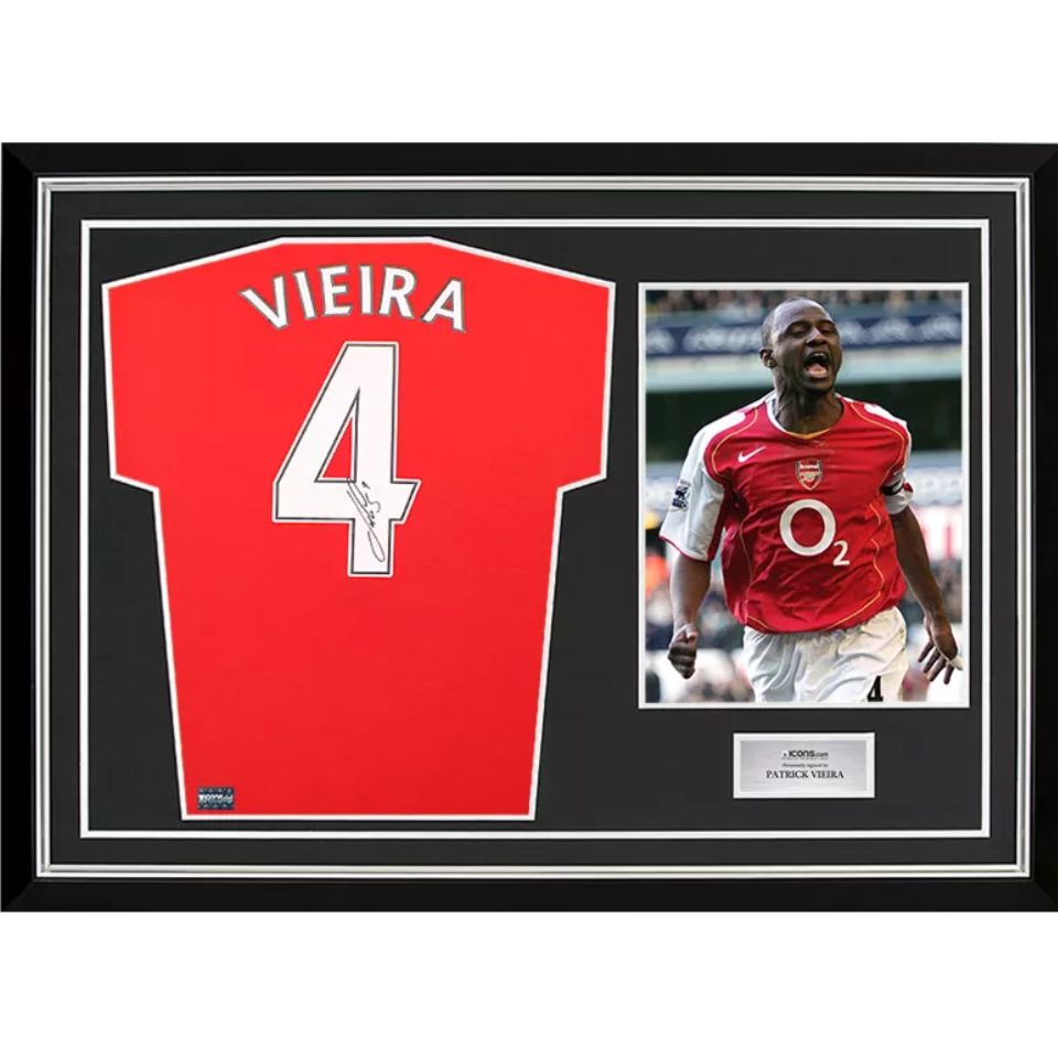 パトリック・ヴィエラ【直筆サイン入り】アーセナル ホーム ユニホーム