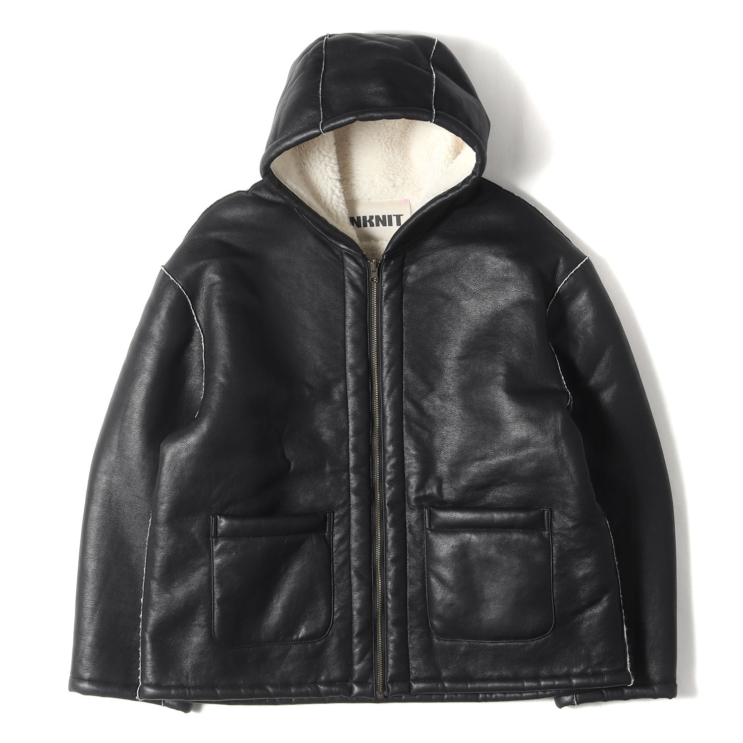 NKNIT (ンニット) 23AW リバーシブル フーデッド ヴィーガン ムートン