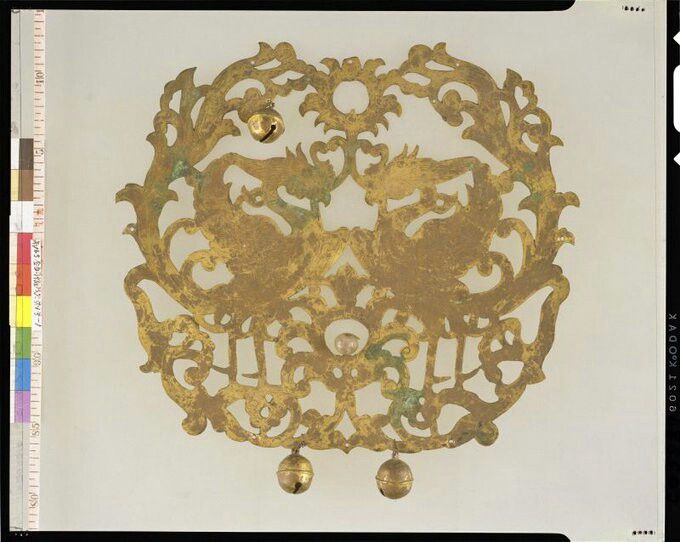 金銅華鬘 - Gilt Copper Buddhist Decoration Piece from 7th Century