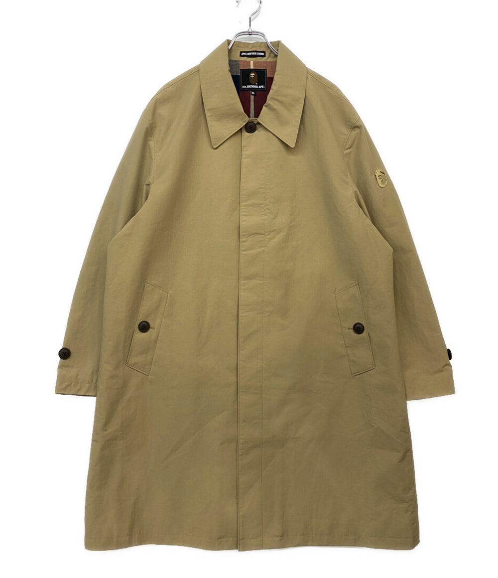 A BATHING APE 裏地チェックステンカラーコート メンズ SIZE XL ア
