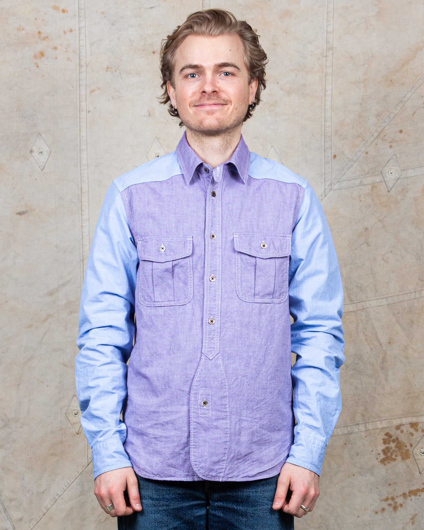 Second Hand Nigel Cabourn British Officers Cotton Shirt Two Tone