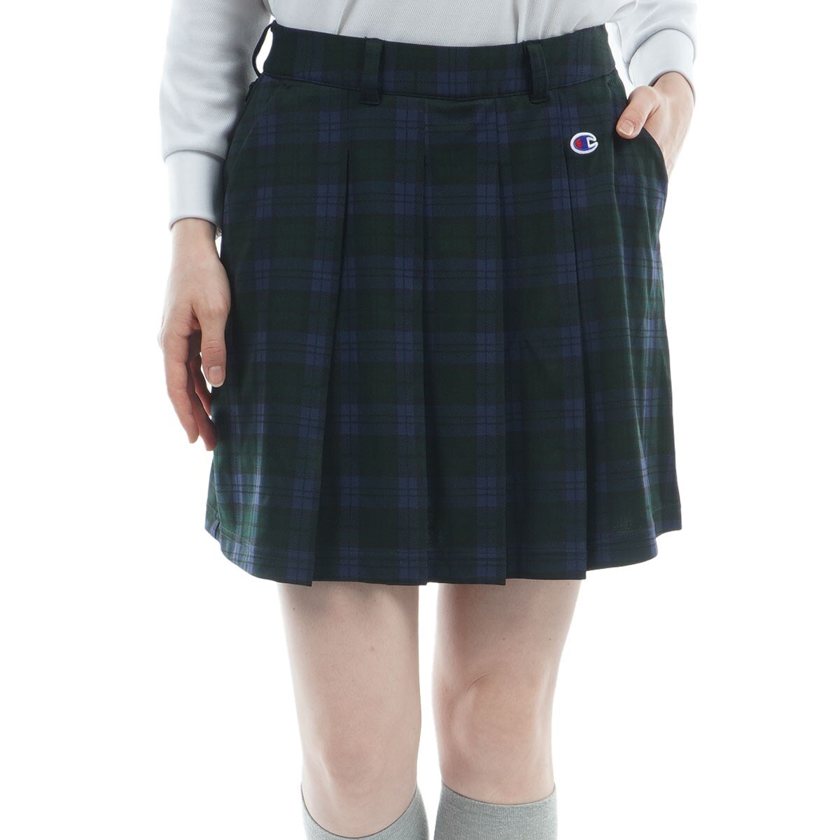 抗菌防臭 ストレッチ ジャカードジャージ チェックスカート レディス