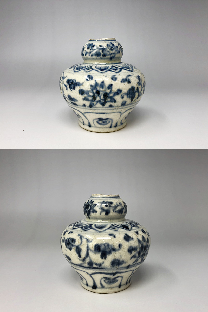 古美術 吉戸 - 安南染付花文瓢形壷 | 古美術品専門サイト fufufufu.com