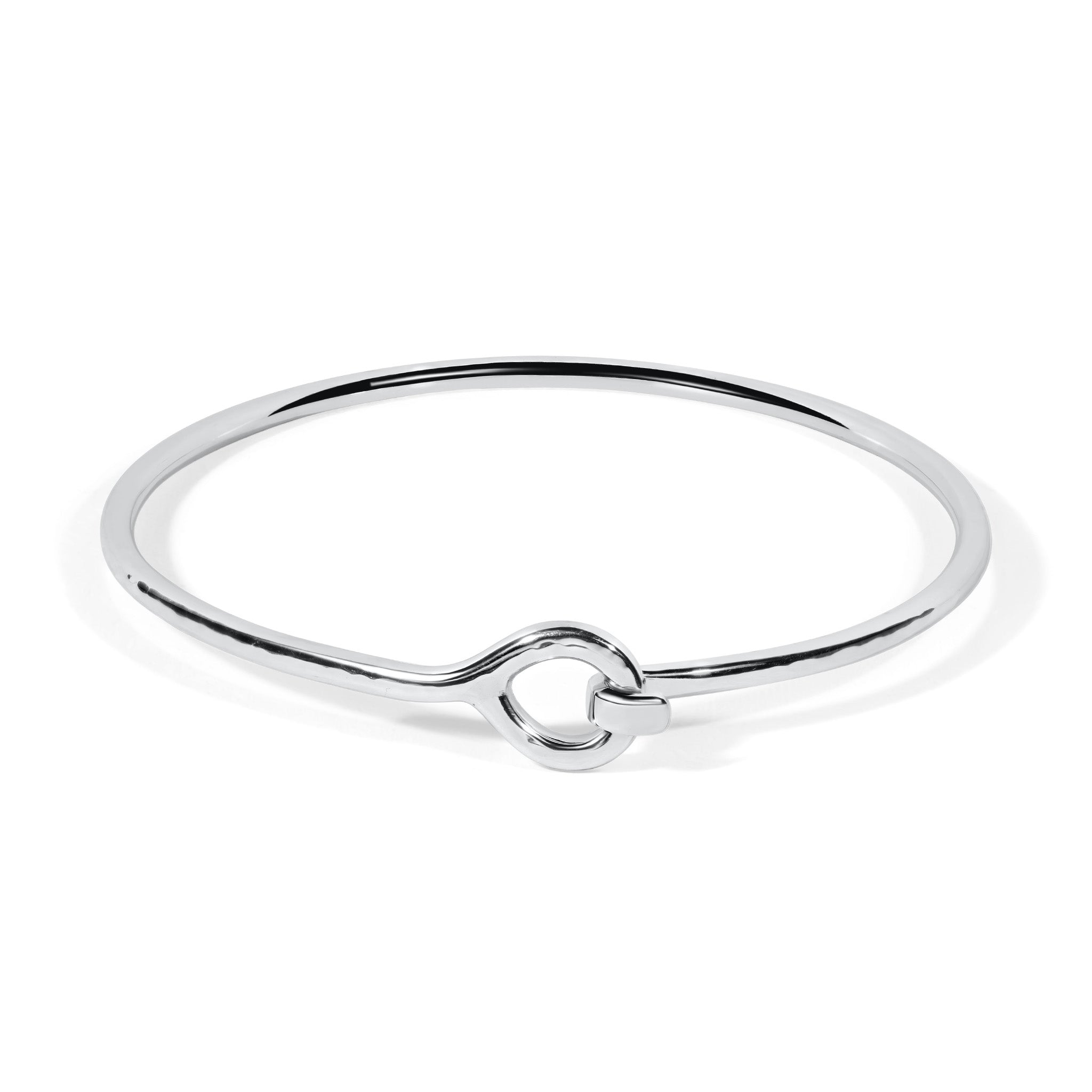 Sterling Silver Hook & Eye Bangle - Hammered | Hersey & Son