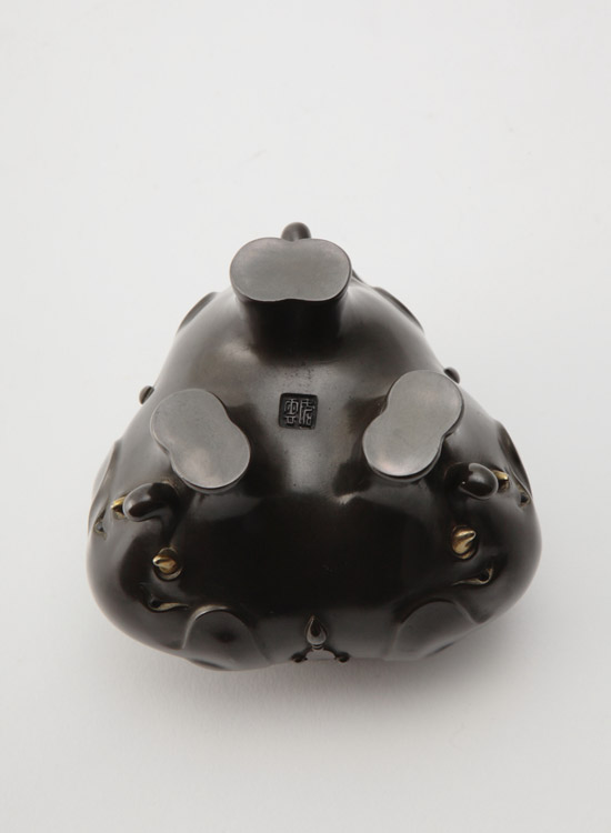 銅製金象嵌入象型香炉 大島如雲 作 - 古美術 鐘ヶ江 - Collections -