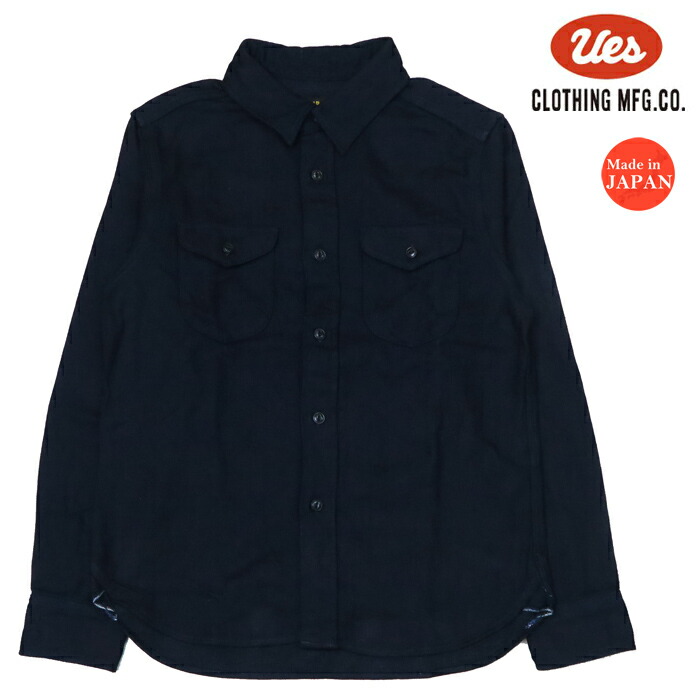 楽天市場】UES ウエス インディゴ ヘビーフランネル シャツ 長袖
