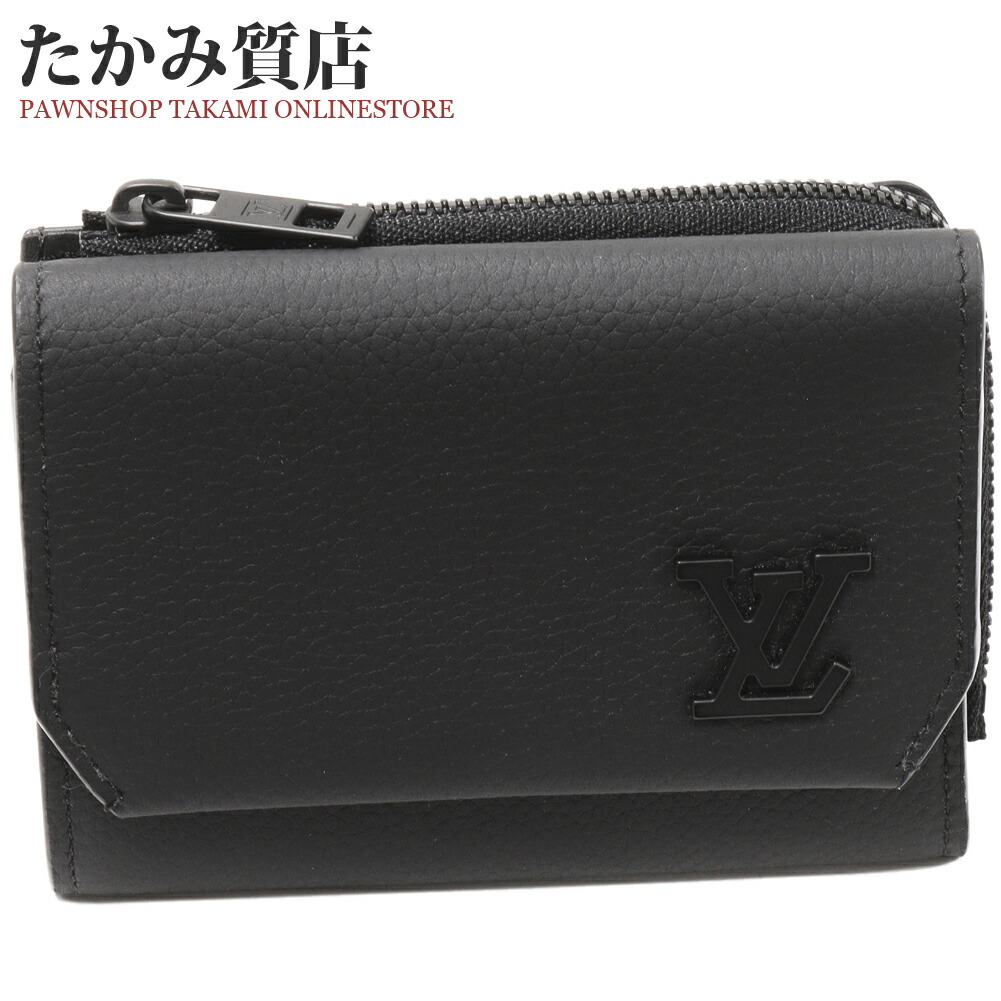 楽天市場】ルイヴィトン 三つ折り財布(小銭入れあり) アエログラム 黒
