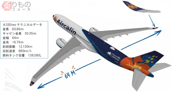 エアバス「A330neoシリーズ」が日本初就航 エアカランの成田～ヌメア線