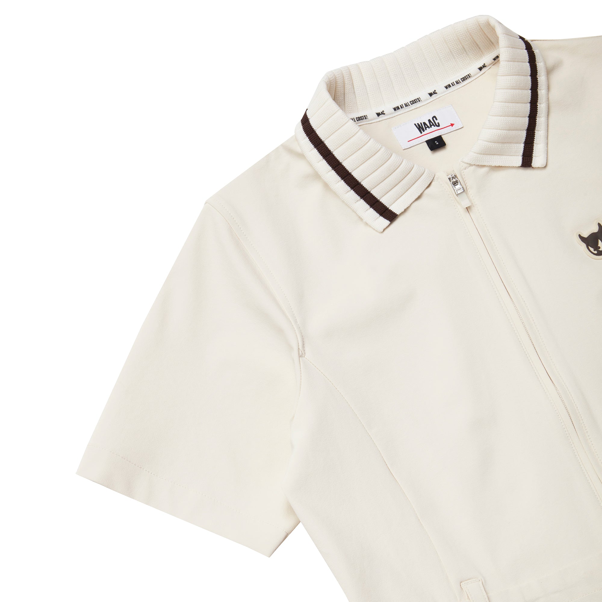 WOMEN リブカラーフルジップワンピース アイボリー