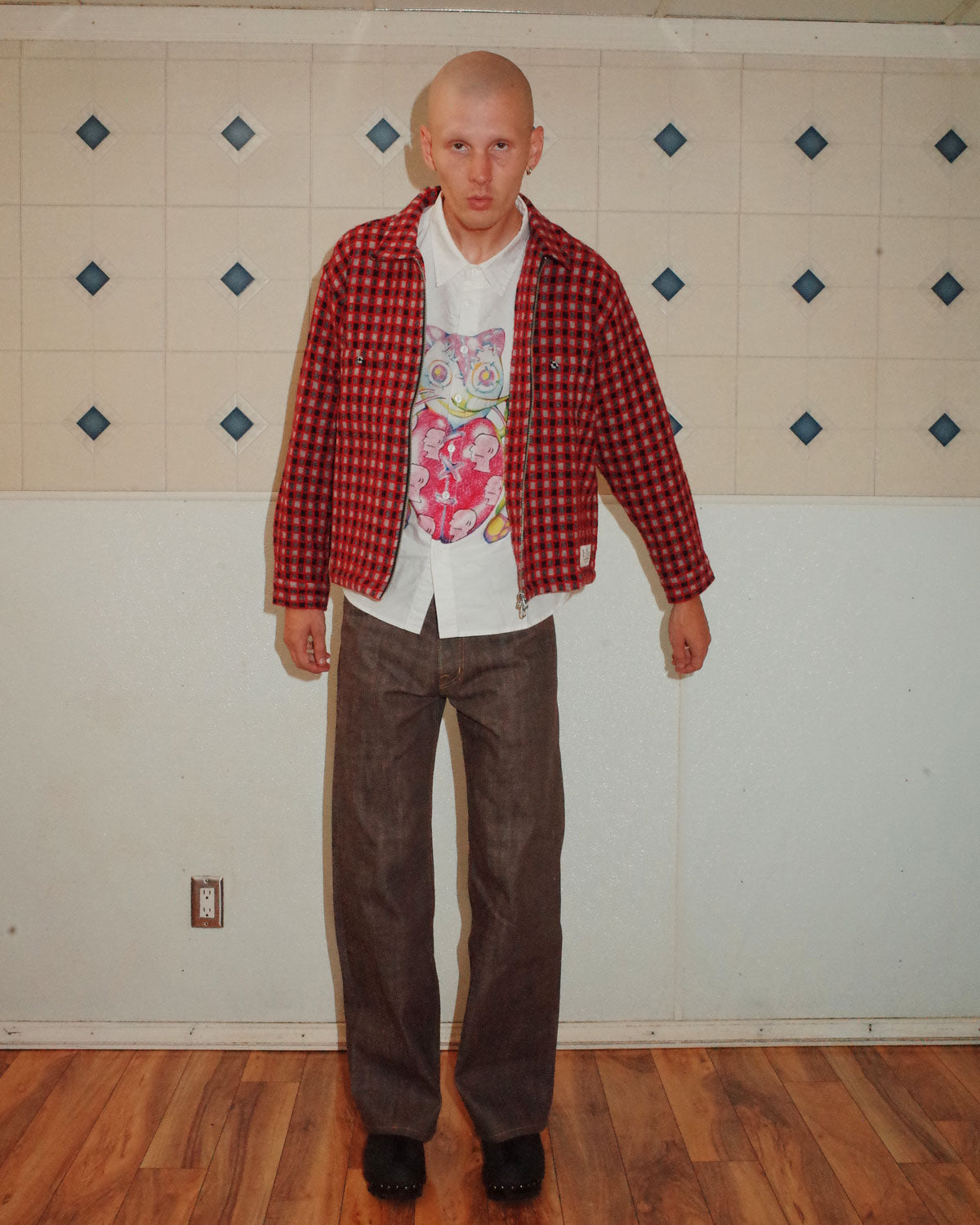 Check Mate Flannel Zip Shirt - Black Multi – Brain Dead