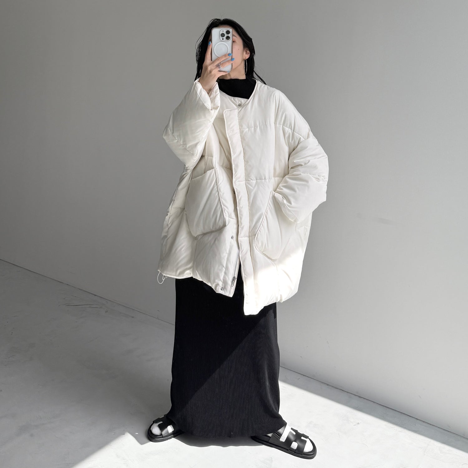 選べるポケット】perfect silhouette down / ivory （パーフェクト