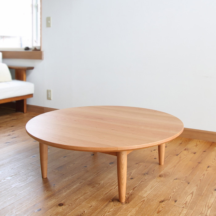 家具工房クラポ・ローテーブル5269 丸足の円卓