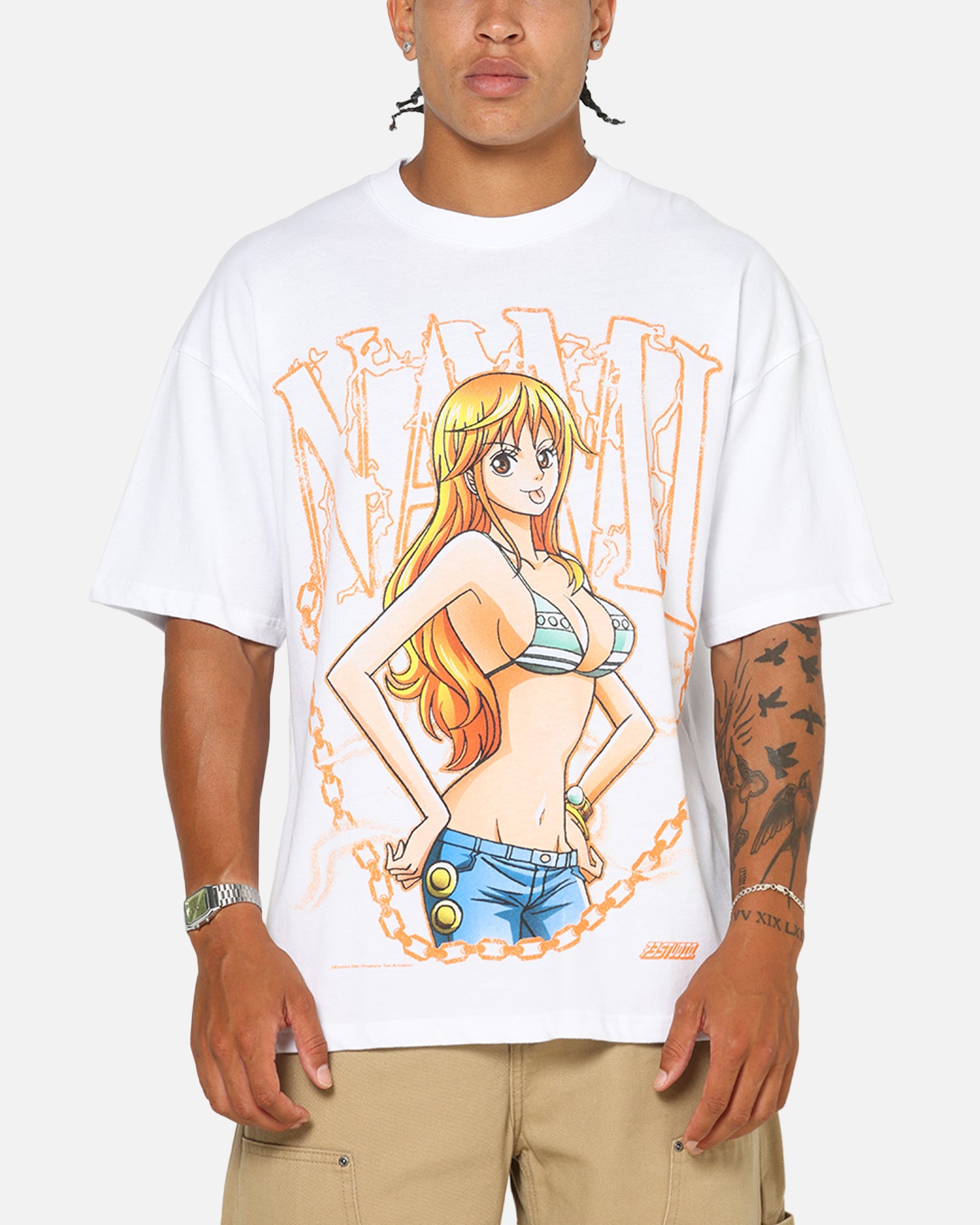 73Studio X One Piece Nami Vintage T-Shirt White | Culture Kings US