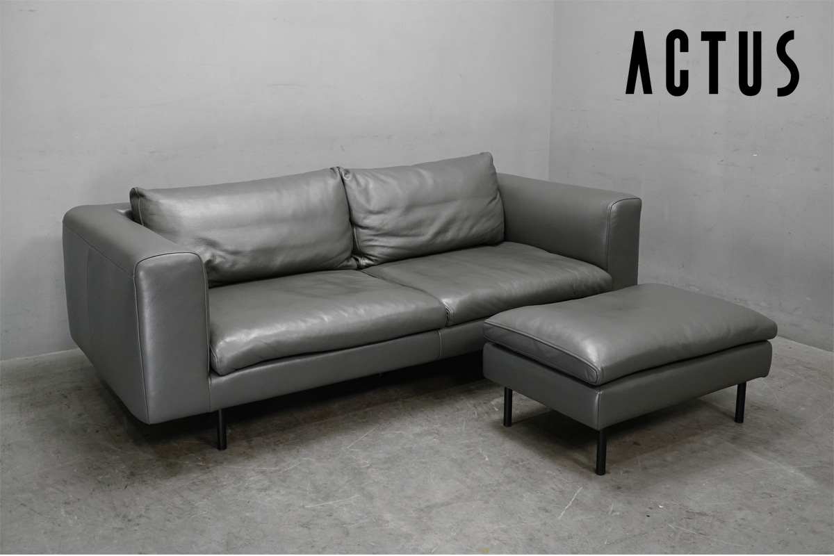 ACTUSアクタス OWN-S グレーファブリックフラットソファ キャスター