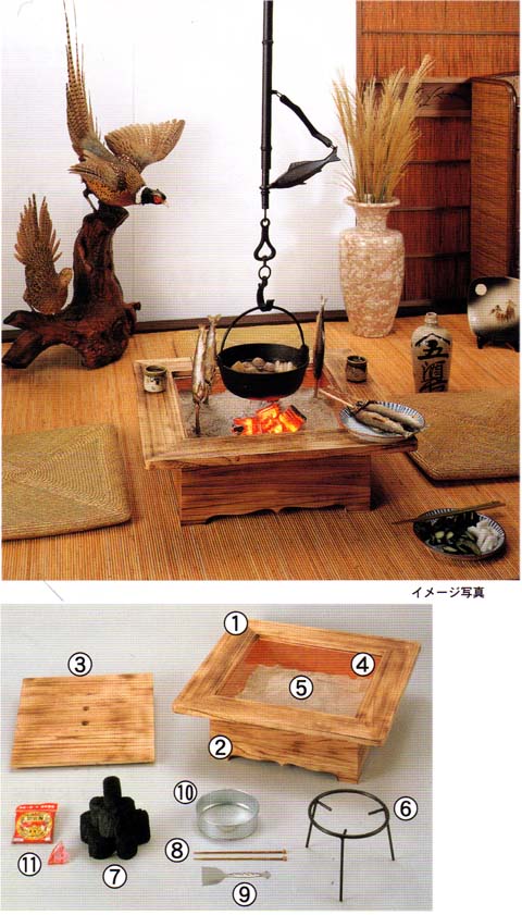 南部鉄器 ＞ 南部鉄瓶敷・五徳等 ＞ 囲炉裏庵セット