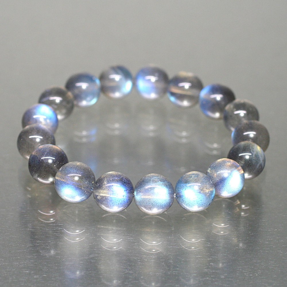 高品質]ラブラドライトブレスレット（約11mm玉） - 埼玉県吉川市の