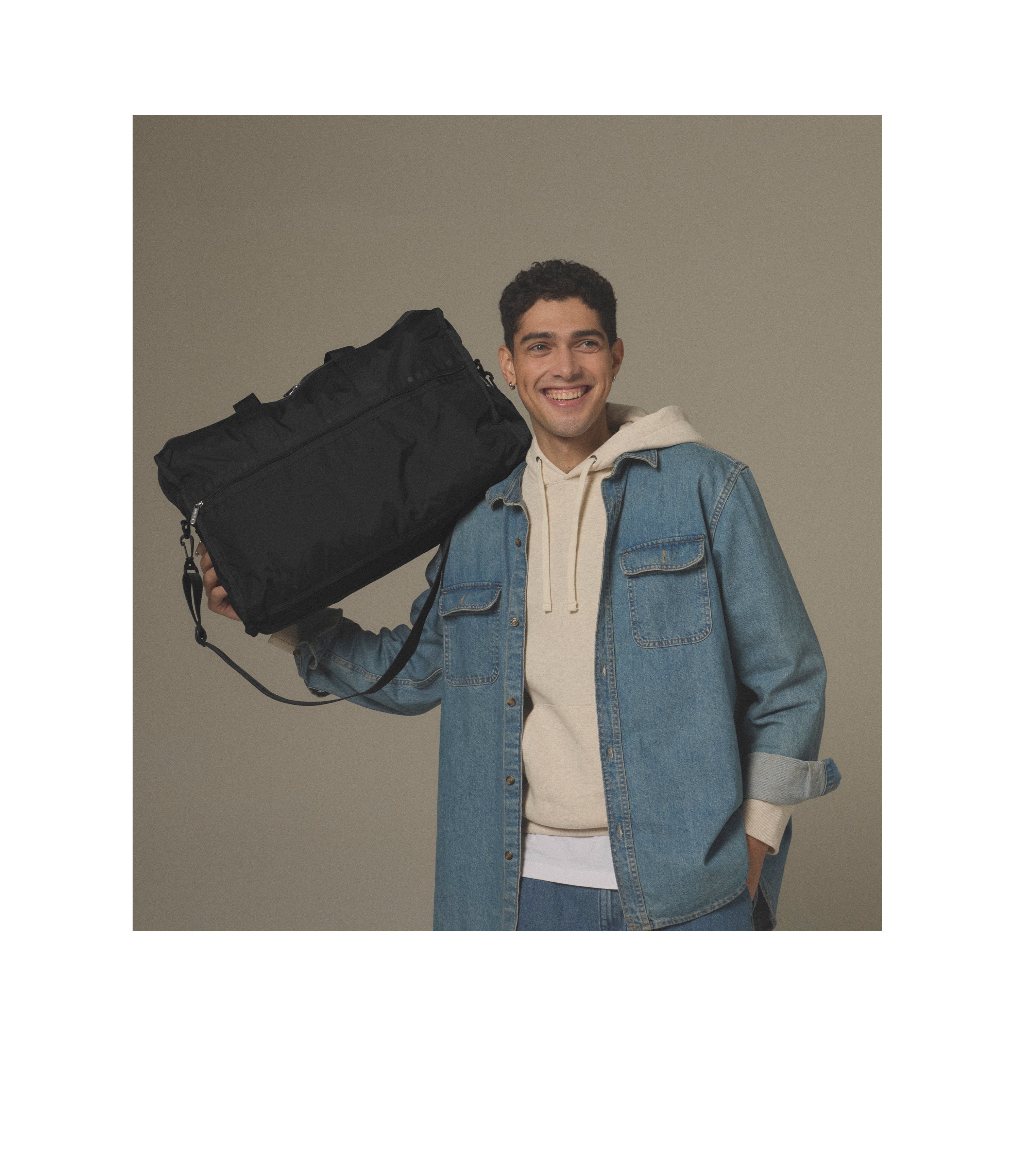 Solid Black Deluxe Large Weekender | Adventure Awaits | LeSportsac