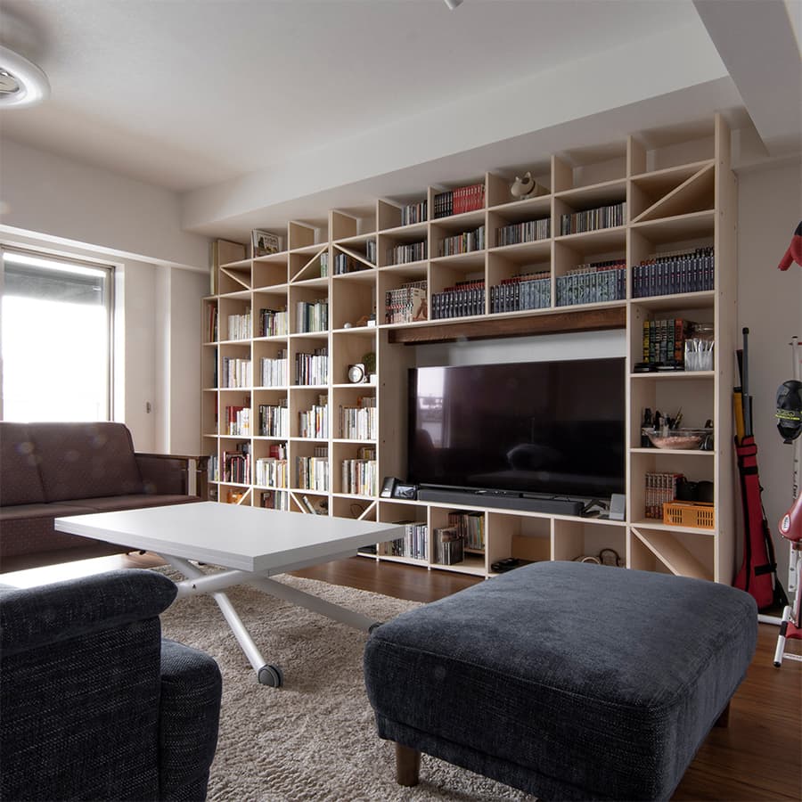 テレビ 壁面収納 | テレビ台と本棚なら「マルゲリータ」の通販