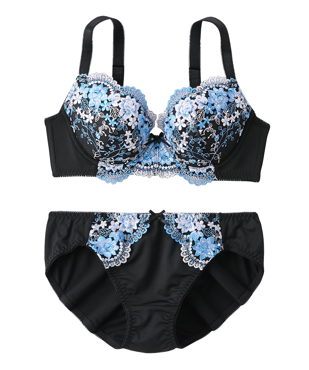 花柄刺しゅうブラジャーショーツセット 通販【ニッセン】