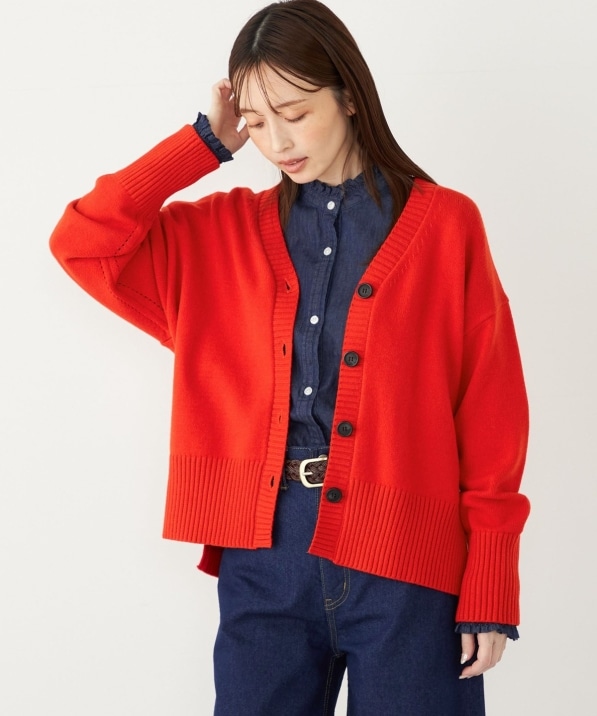 SHIPS Colors:〈手洗い可能〉フラッフィー Vネック カーディガン