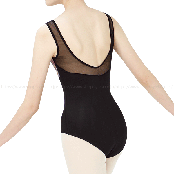 ☆限定商品 シルビア エル エ トワ ローズ柄 袖なしレオタード 21S04-N