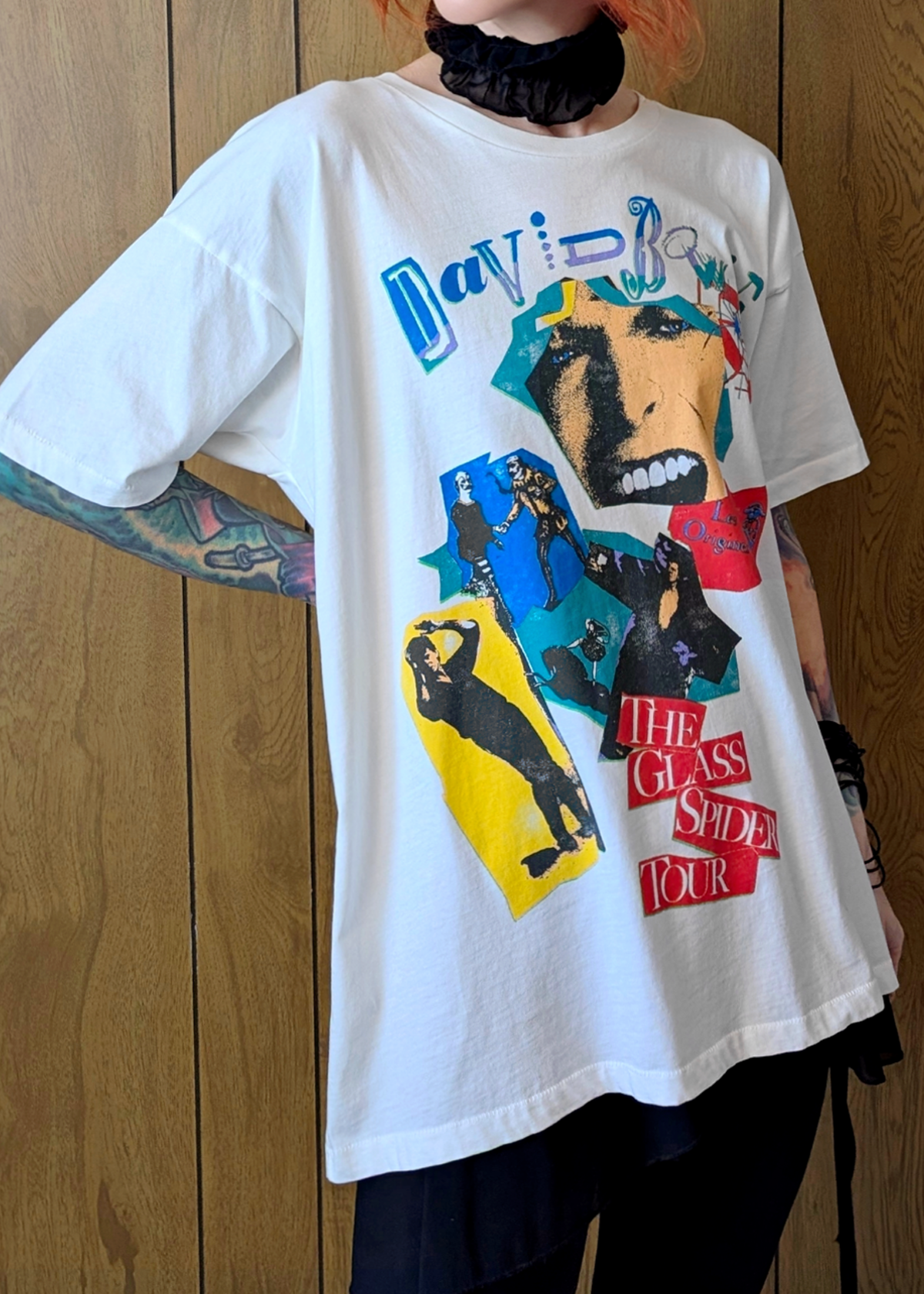 David Bowie Glass Spider Tour Les Origines Oversized Merch Tee by