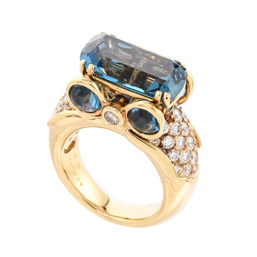 トパーズ リング | K18イエローゴールド | 中古A品| レディース