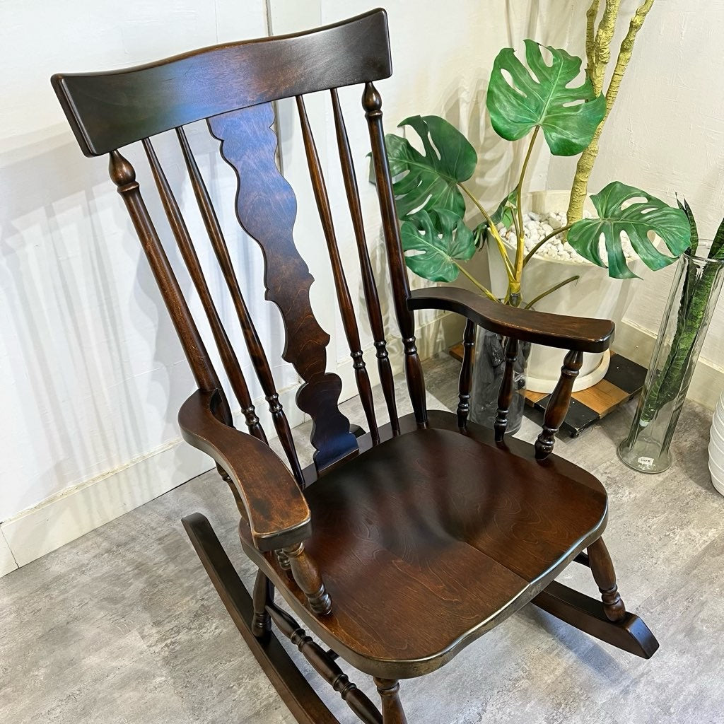 北海道民芸家具 ロッキングチェア HM663 カバ材 国産 ゆらゆら くつろぎ