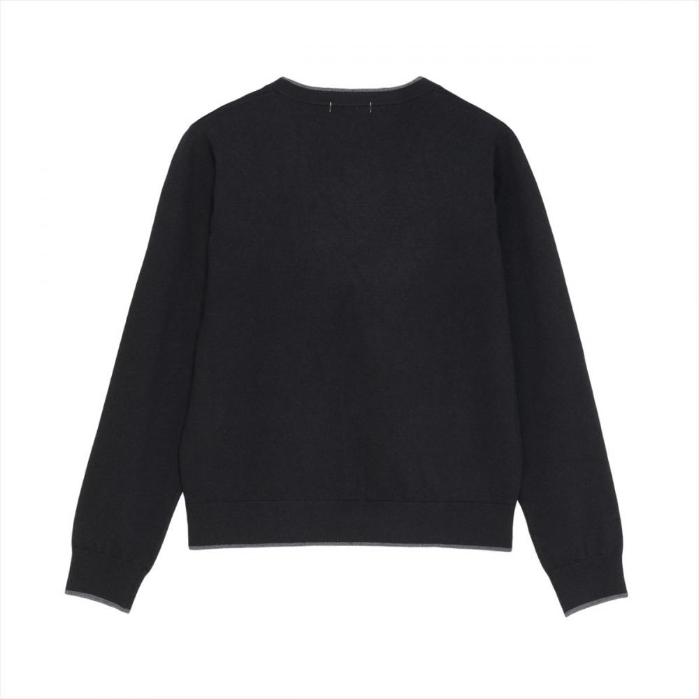 ニット アンチピリング 配色 Vネック カーディガン レディース(M