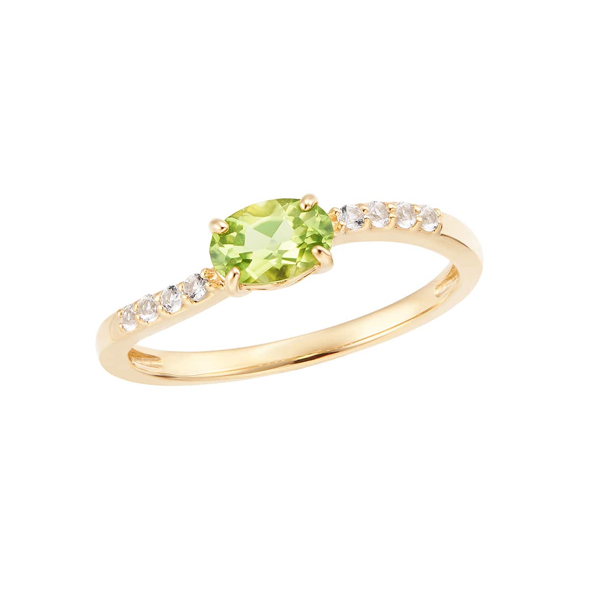 K10イエローゴールドペリドットリング（ピンキーリング）(RFR709-002