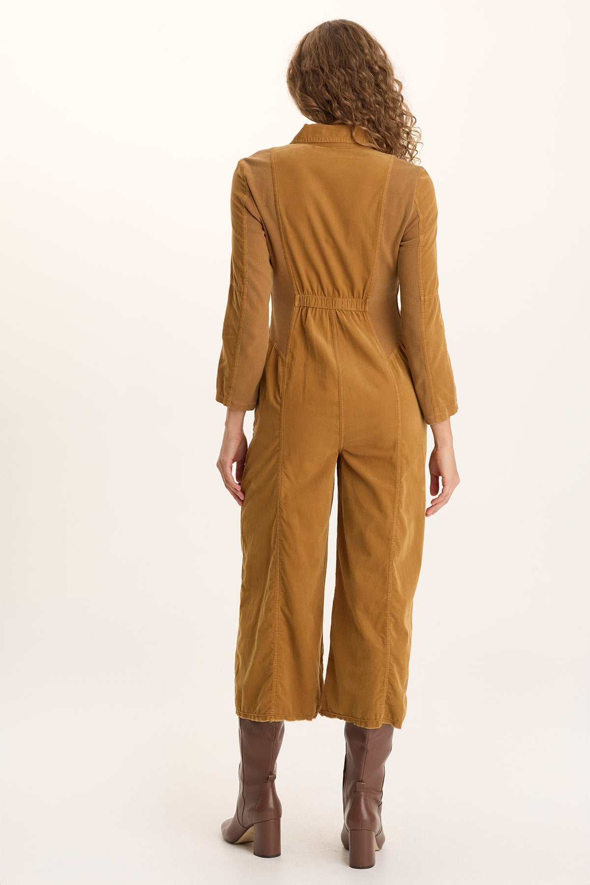 XCVI Kaisa Corduroy Long-Sleeve Cargo Jumpsuit