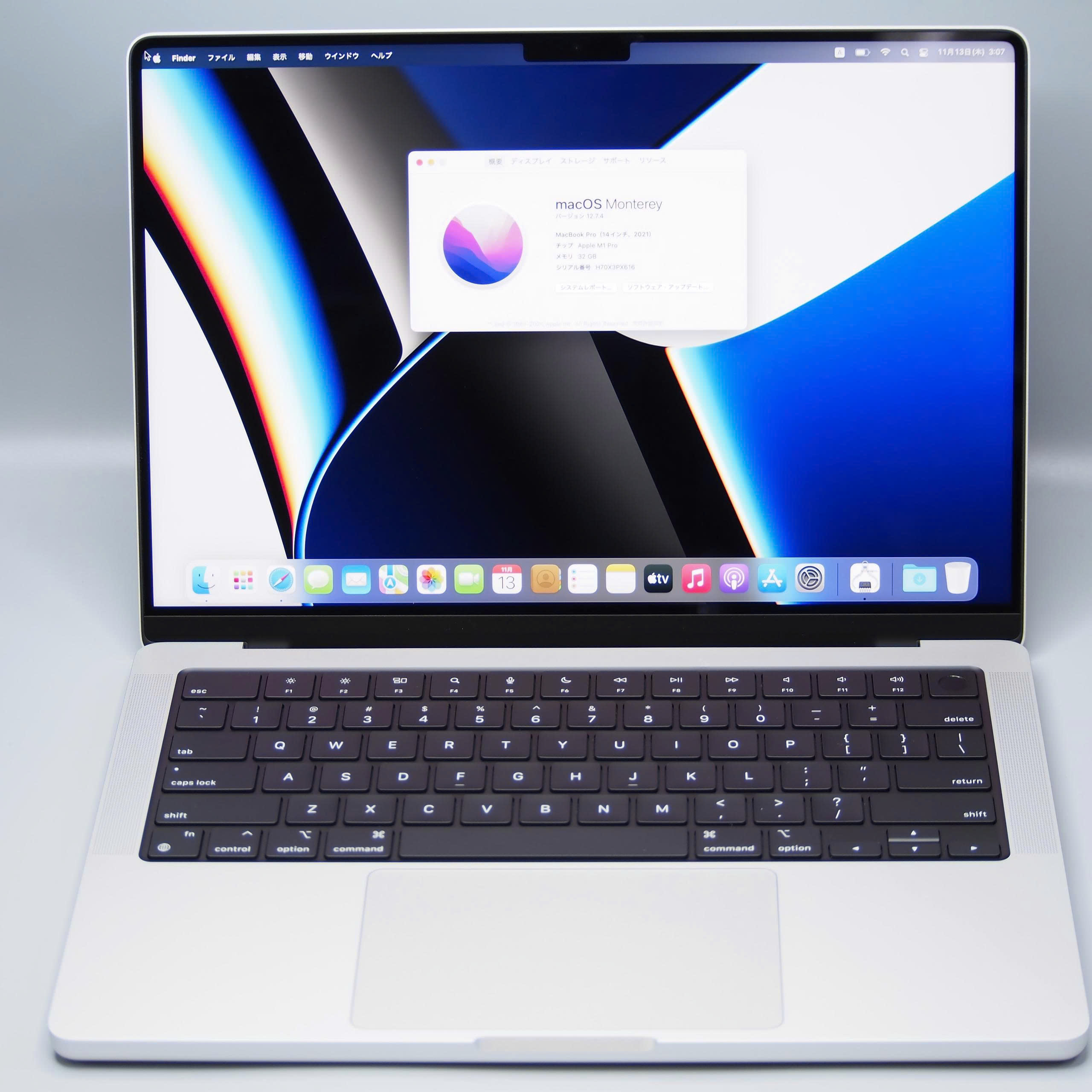 再入荷 Macbook Pro (14-inch, 2021) Apple M1Pro 32GB/1TB シルバー