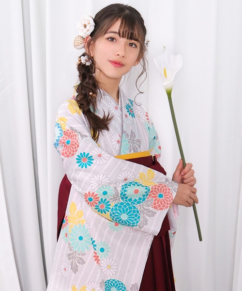 KYOETSU（京越） 着物 簡易袴B 5点セット ジュニア キッズ 子供 女の子