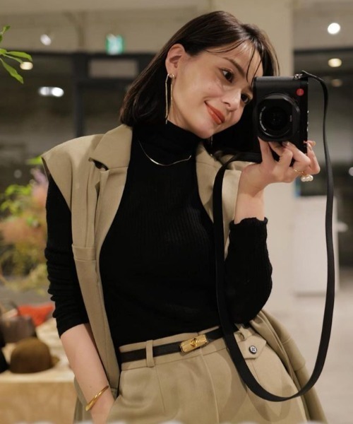 anuans（アニュアンス） ニット カシミヤブレンドフィットリブニット