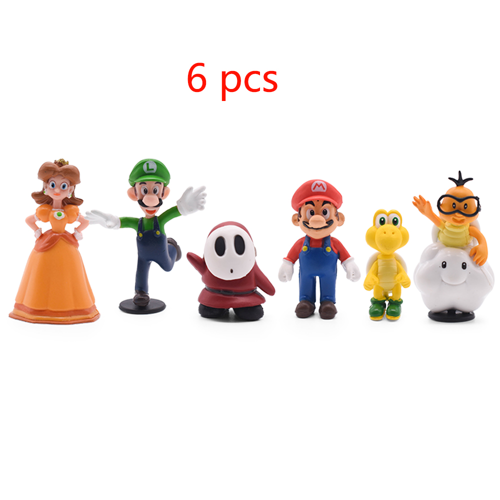 スーパーマリオのブロス。3-48 PVCアニメフィギュアセット,収集可能な