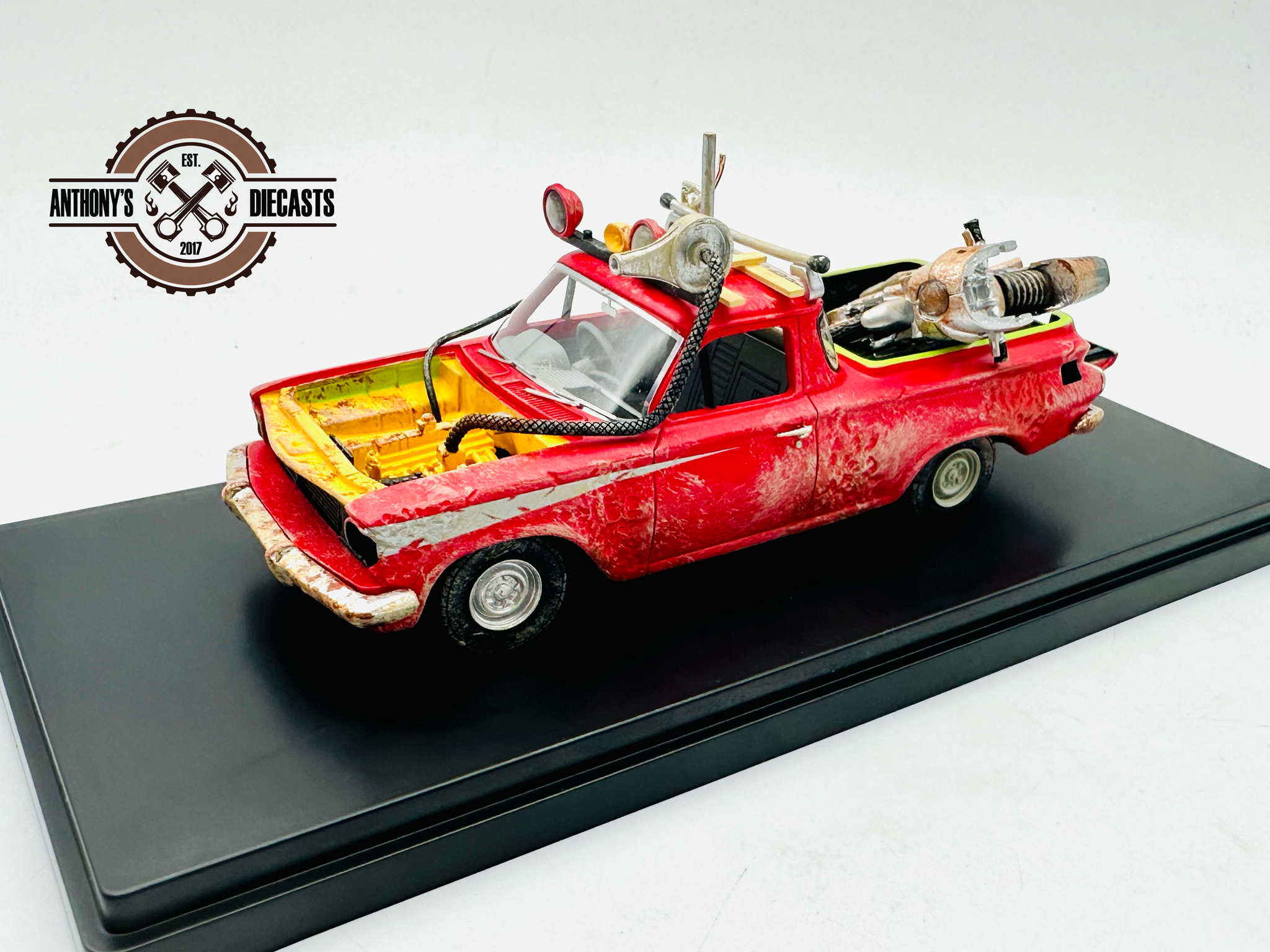 1:43 Mad Max -- 1963 EJ Holden Ute with Goose's Police Kawasaki Bike -