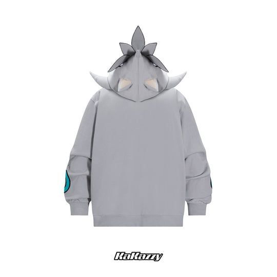 KaKazzy】ソニック SONIC グレー フルジップ パーカー 男女着用可 ユニ