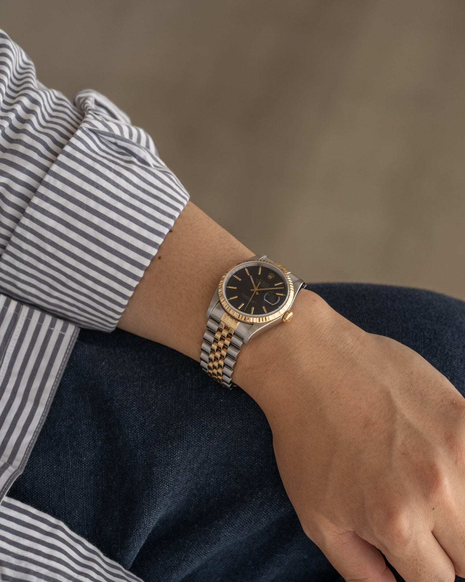 ロレックス デイトジャスト 16233 ブラックタペストリーダイアル 1989