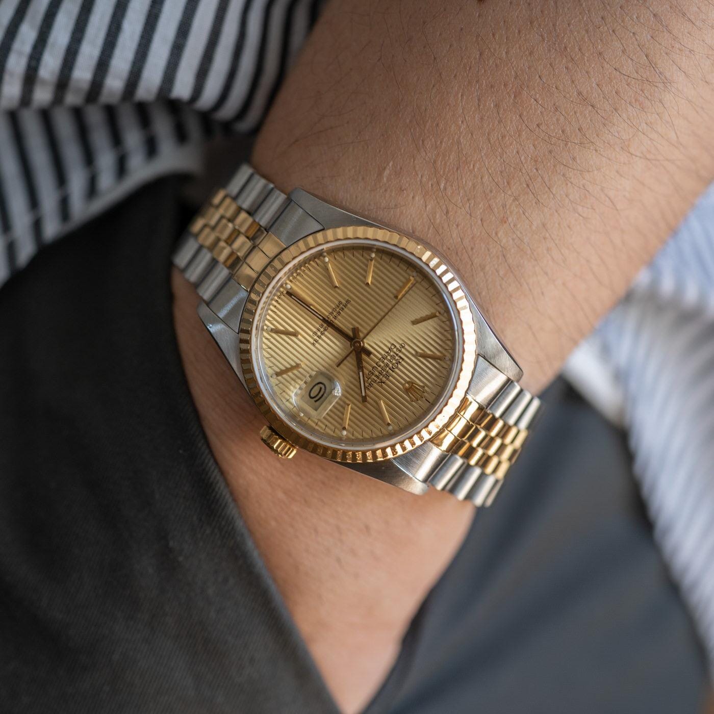 ロレックス デイトジャスト 16233 コンビモデル タペストリーダイアル