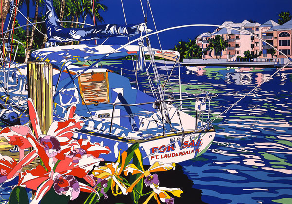 鈴木英人 イラスト版画作品｜「ヨットと過ごした夏の懐かしい日々