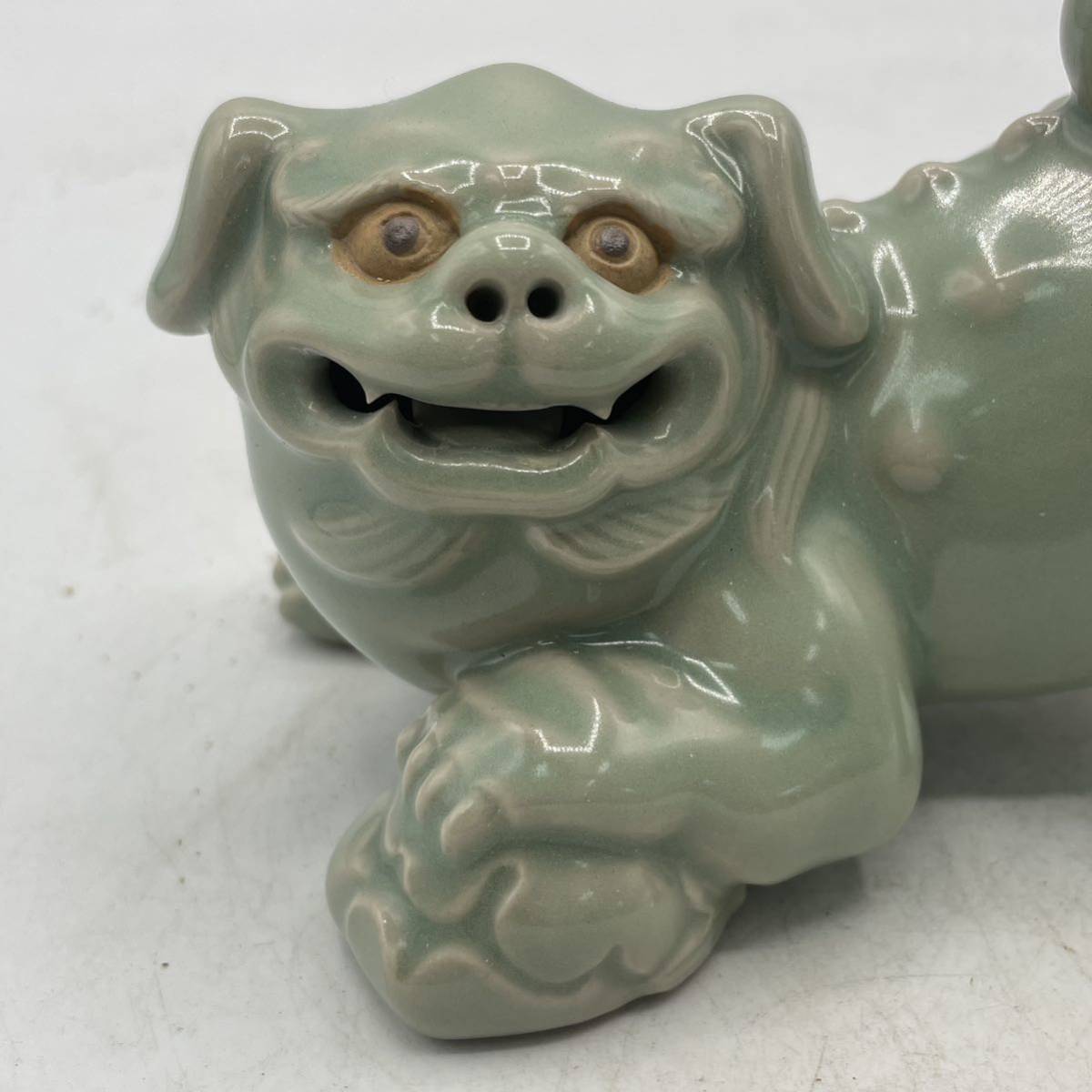 Yahoo!オークション - 真葛香山（宮川香山）青磁獅子置物 木箱付 / 宮