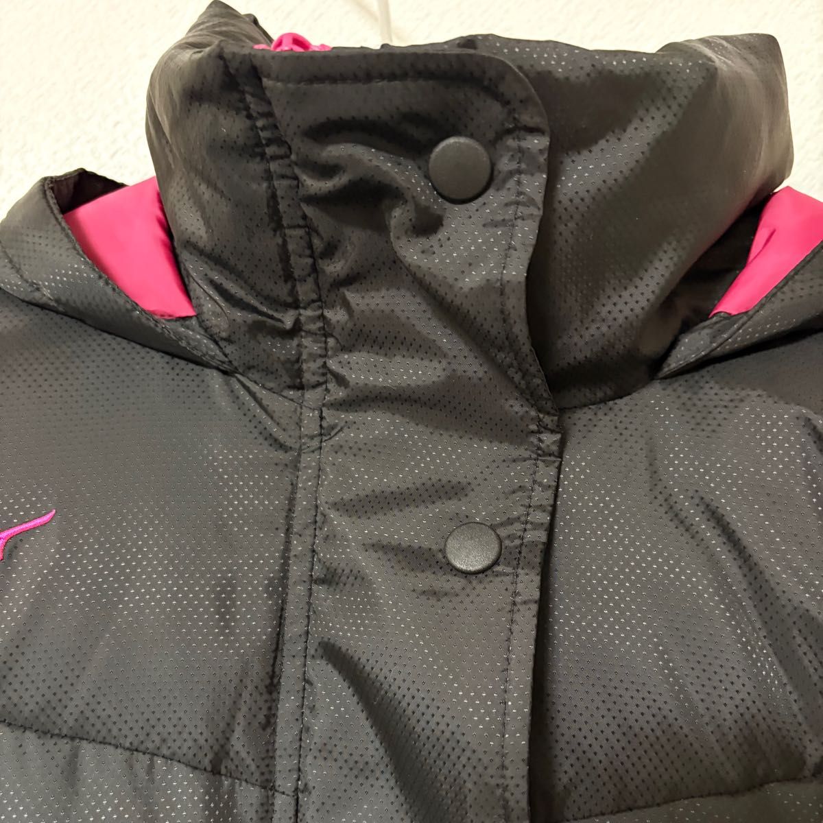 Mizuno ミズノ ロングベンチダウンコート ブラック/ピンク SIZE L