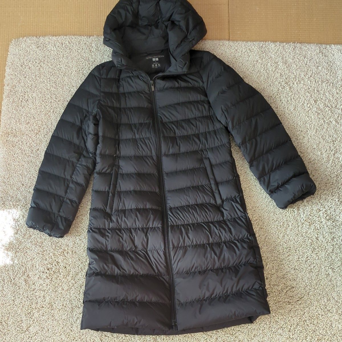 値下げ ウルトラライトダウンロングコート レディース黒 S ユニクロ