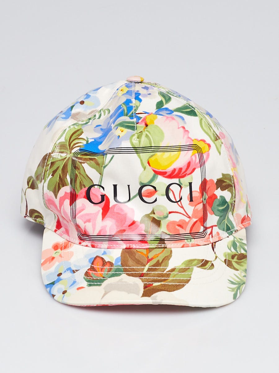 Gucci White/Multicolor Coated Canvas Montecarlo Crystal Flower