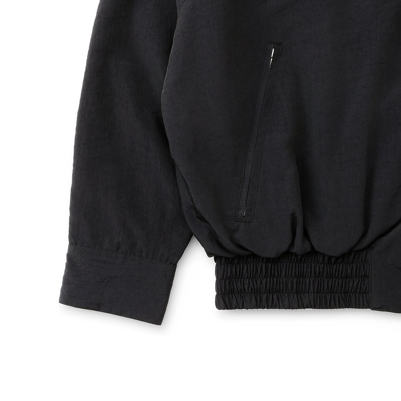 everyone nylon silk oversized harrington jacket (BLACK) | everyone