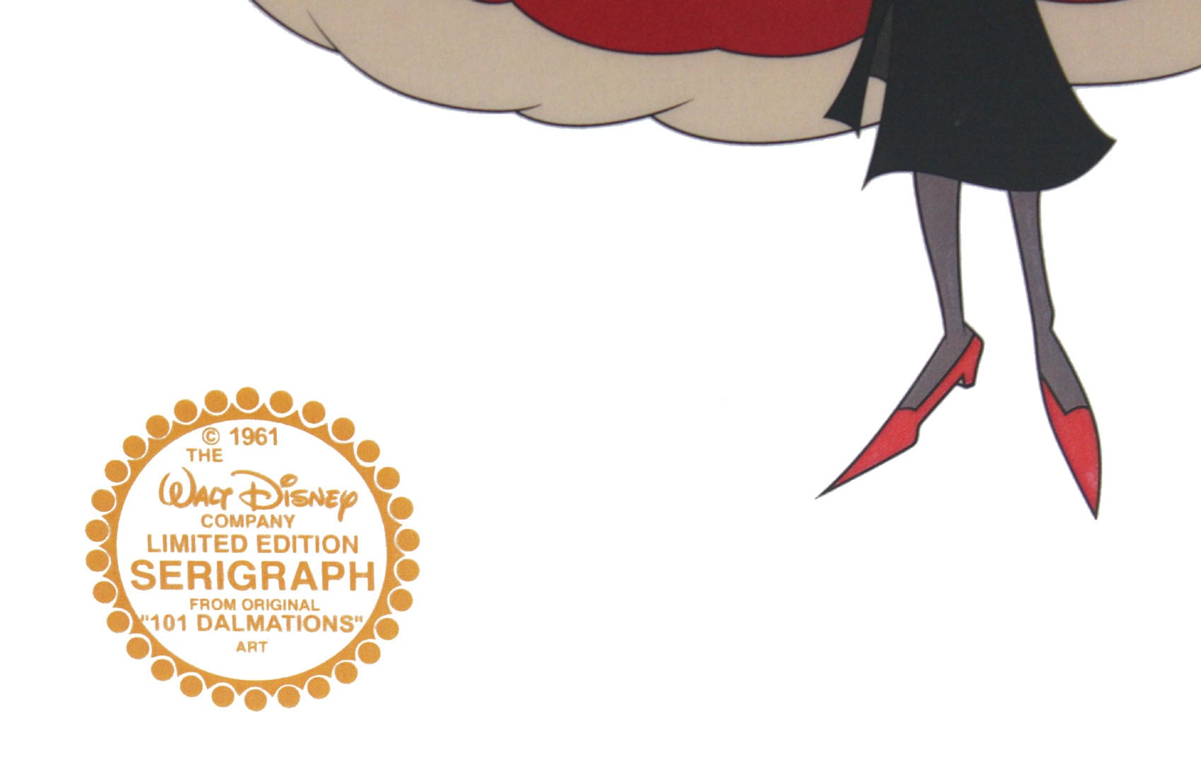 ディズニー セル画「101匹わんちゃん/クルエラ ド ヴィル」額縁2種選択