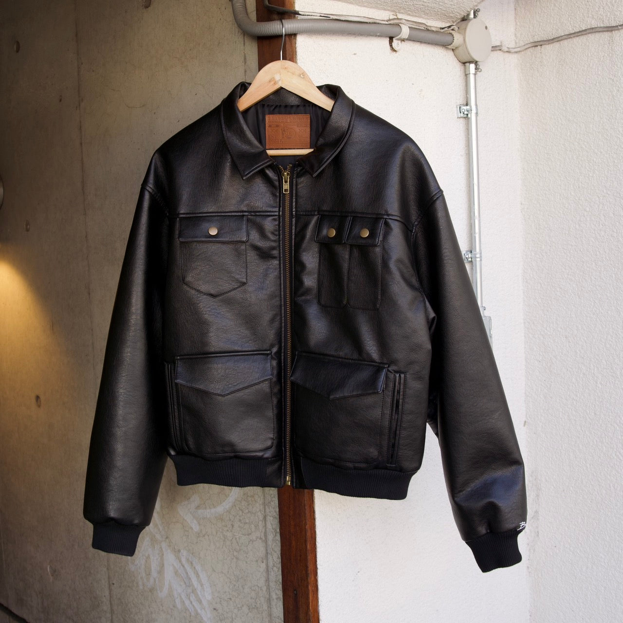 Vintage style Multi-Pocket Leather Jacket – BELVET
