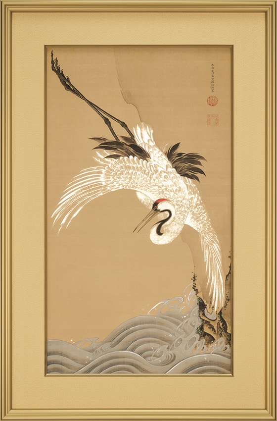 水彩画/鶴若貢 動植綵絵 15 梅花群鶴図 Baika Gunkaku-zu(Plum Blossoms and Cranes