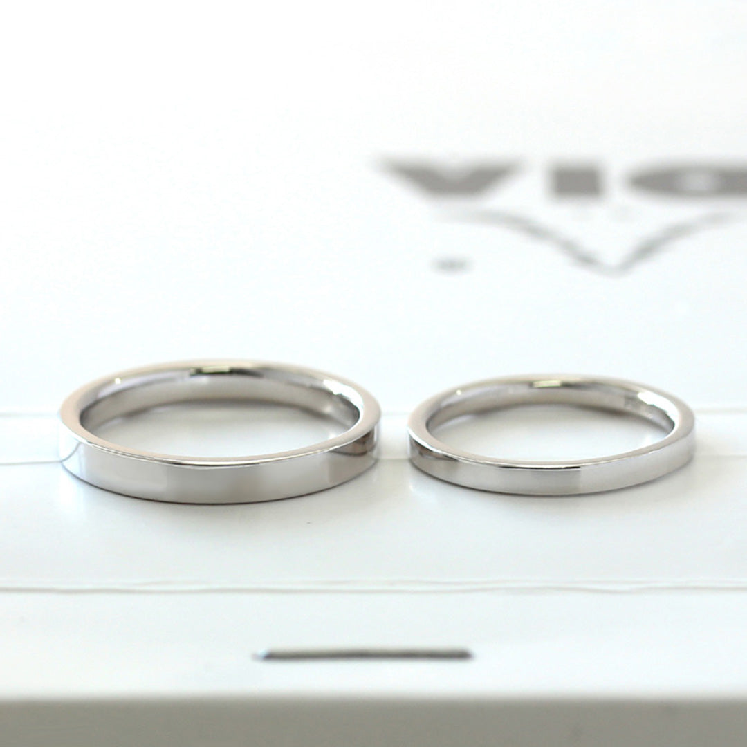 ビズー公式】結婚指輪 マリッジ 平打ち Pt900 K18 YG PG【ラージ