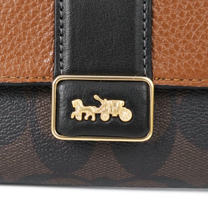 Brandol / COACH コーチ 折り財布 シグネチャー 馬車ロゴ ライト